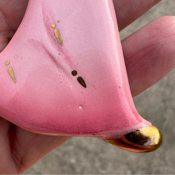 Napco Angel Ornament Girl Ceramic 4” 2H-2782 Christmas Vintage Pink Dress - Picture 4 of 5